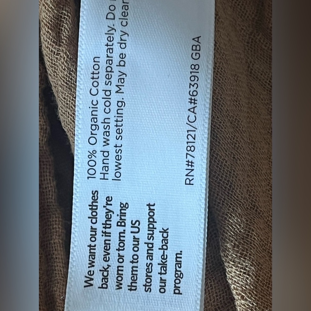 Eileen Fisher Cotton Gauze Button-Down Shirt in Caramel - Picture 6 of 7